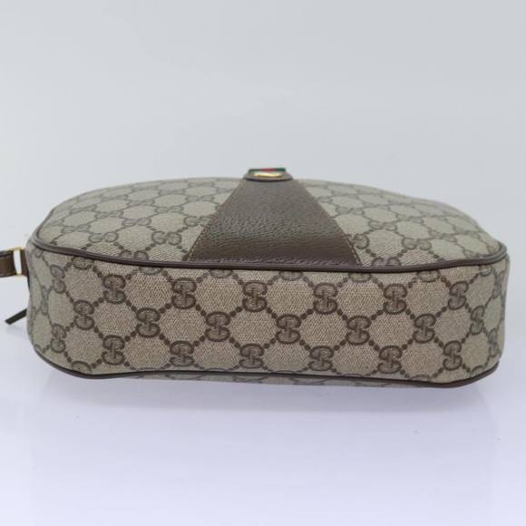 GUCCI GG Supreme Web Sherry Line Clutch Bag PVC Beige Red 89 01 034 Auth yk12747 - Picture 6 of 16